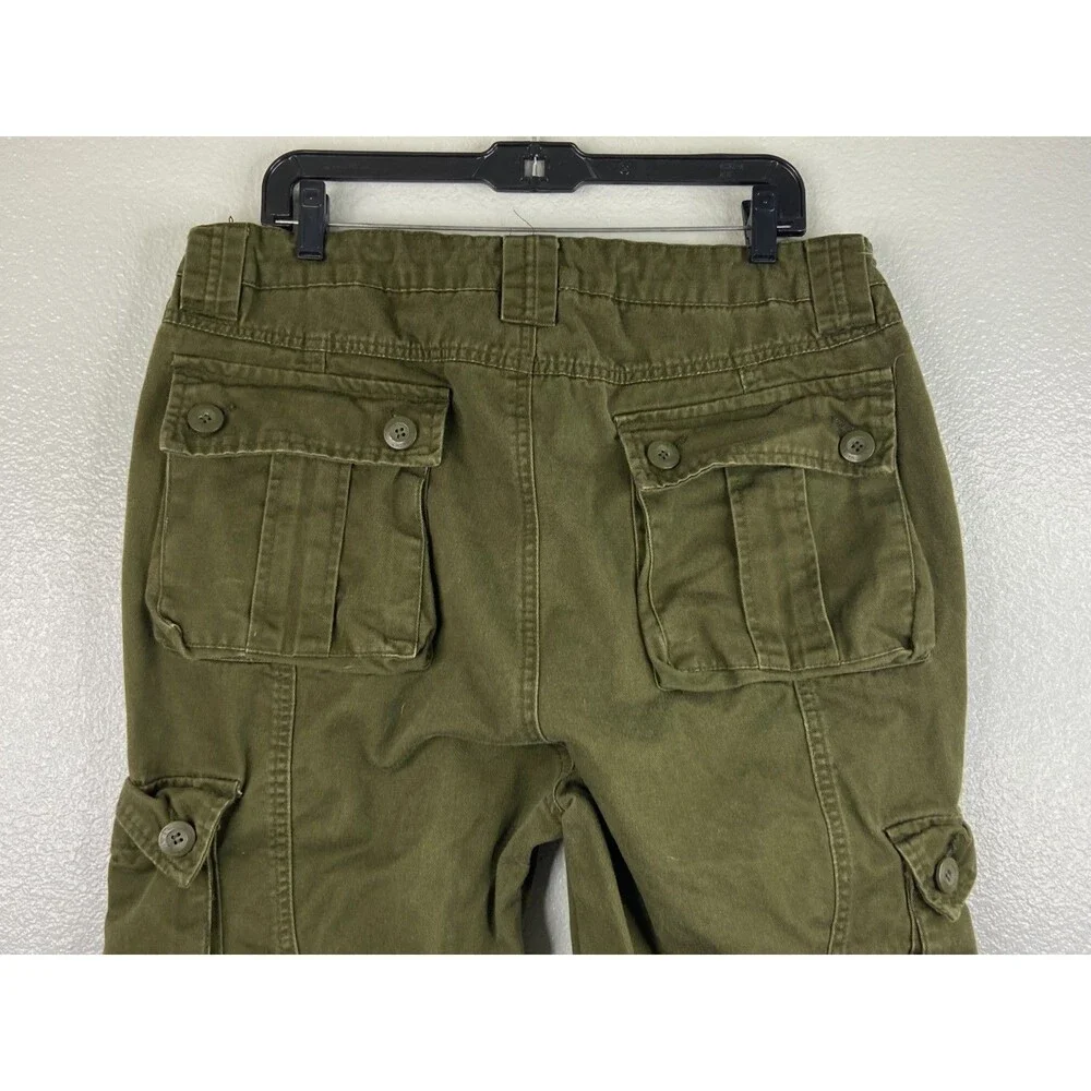 Matchstick Men 38 Military Cargo Pants Green Relaxed Outdoors Work Hiking